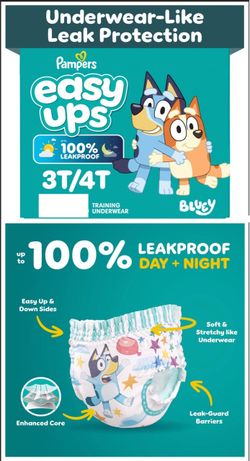 Brand New Pampers Easy Ups Bluey Potty Training Pants Boys Size 3T-4T
