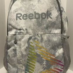 New Reebok Ocean Backpack Laptop Bag Water Resistant Breathable White Marble