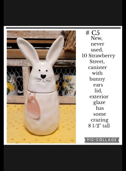 New, 10 Strawberry Street,  Canister With Lid...