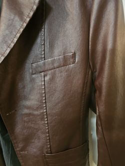 MEN'S BROWN LEATHER JACKET SIZE 42 R  BRAND NEW