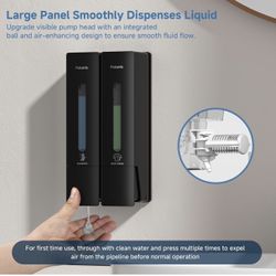 Shampoo Dispenser for Shower - Shower Soap Dispenser Wall Mounted No Drill - Shampoo Body Wash Dispenser 2 Chamber - Easy Install for Bathroom Hotel B