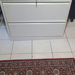 White 2-Drawer Metal Filing Cabinet
