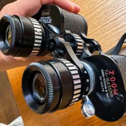 Vintage Sears ZOOM Adjustable Binoculars 7x-16x35mm Model 6200 With Tripod Attachment Hole