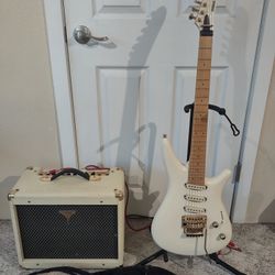 Vintage Yamaha Guitar, Epiphone Amp, Stand 