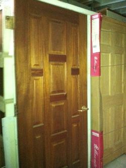 Solid Mahogany wood Front Entrance exterior door with all hardware