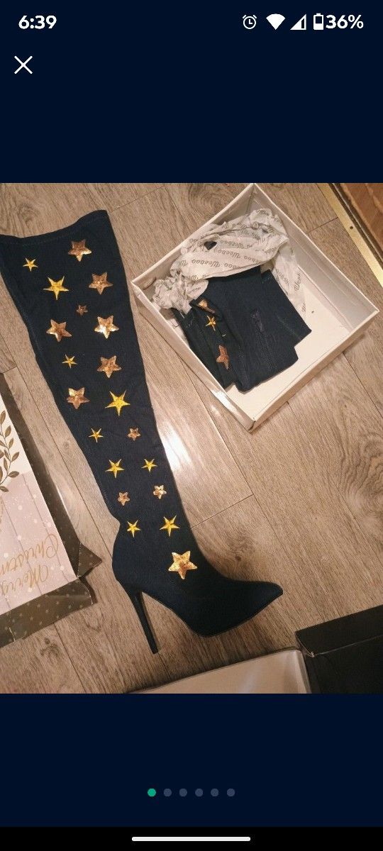 Brand New Women Star Knee-high Boots