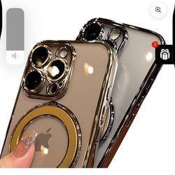 Gold Iphone 16 Pro Desert, Titanium, Magnetic Case