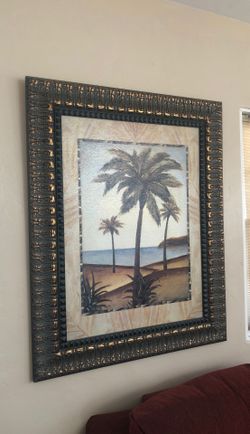 33x41 Palm Tree Art with Frame