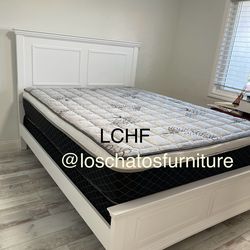 Queen size bed frame and mattress