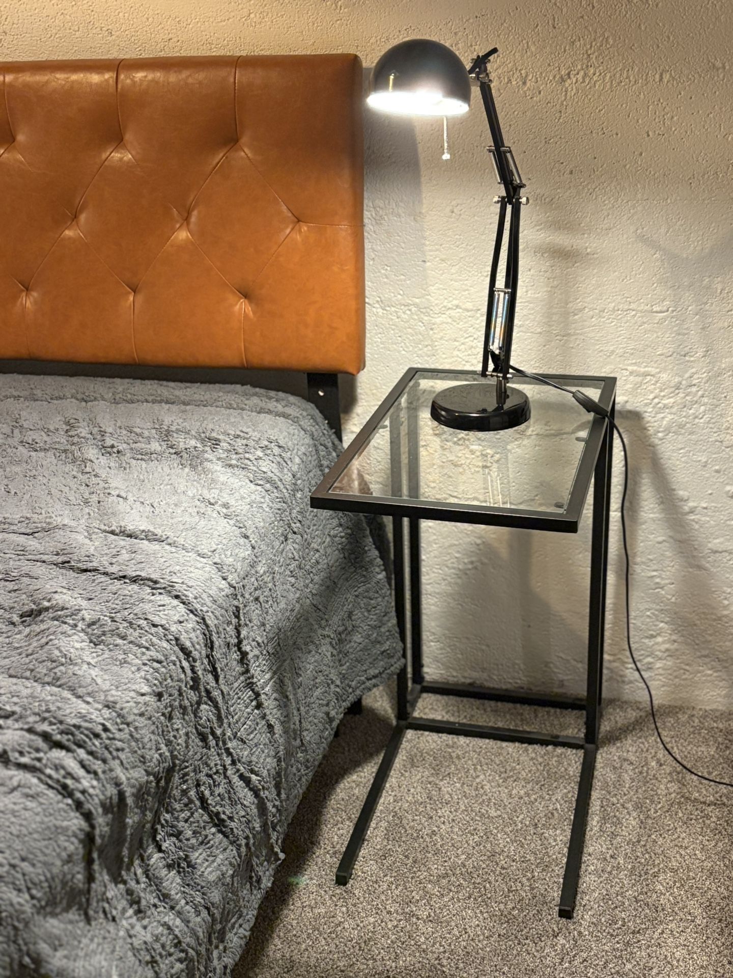 Pair Of C-Style Minimslist Modern Glass Tables