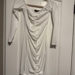 BRAND NEW White Long Sleeve Bodycon Dress