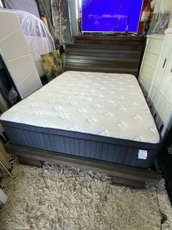 Queen Bed Frame with Mattress