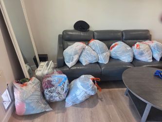 9 bags of clothes