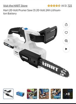 Hart 20-Volt Pruner Saw (1) 20-Volt 2Ah Lithium-
