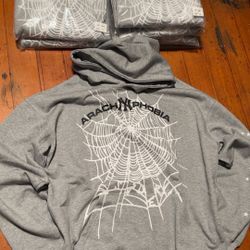 Grey sp5der hoodie