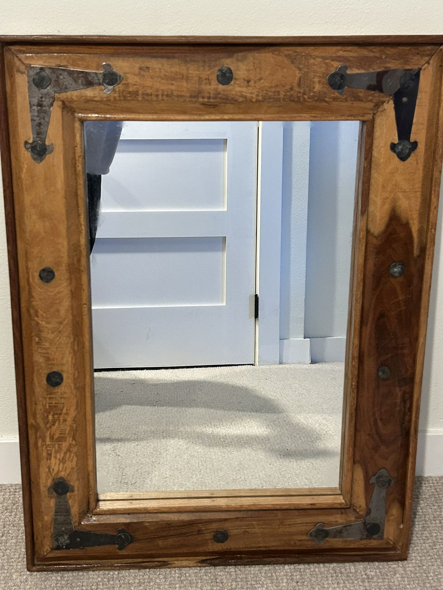 Distressed Wood Wall Mirror