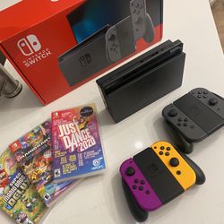 Nintendo Switch , Like New! Chargeble Extra Control  And 3 Games 