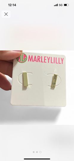 Marleylilly gold bar earrings. Simple and adorable. New in package