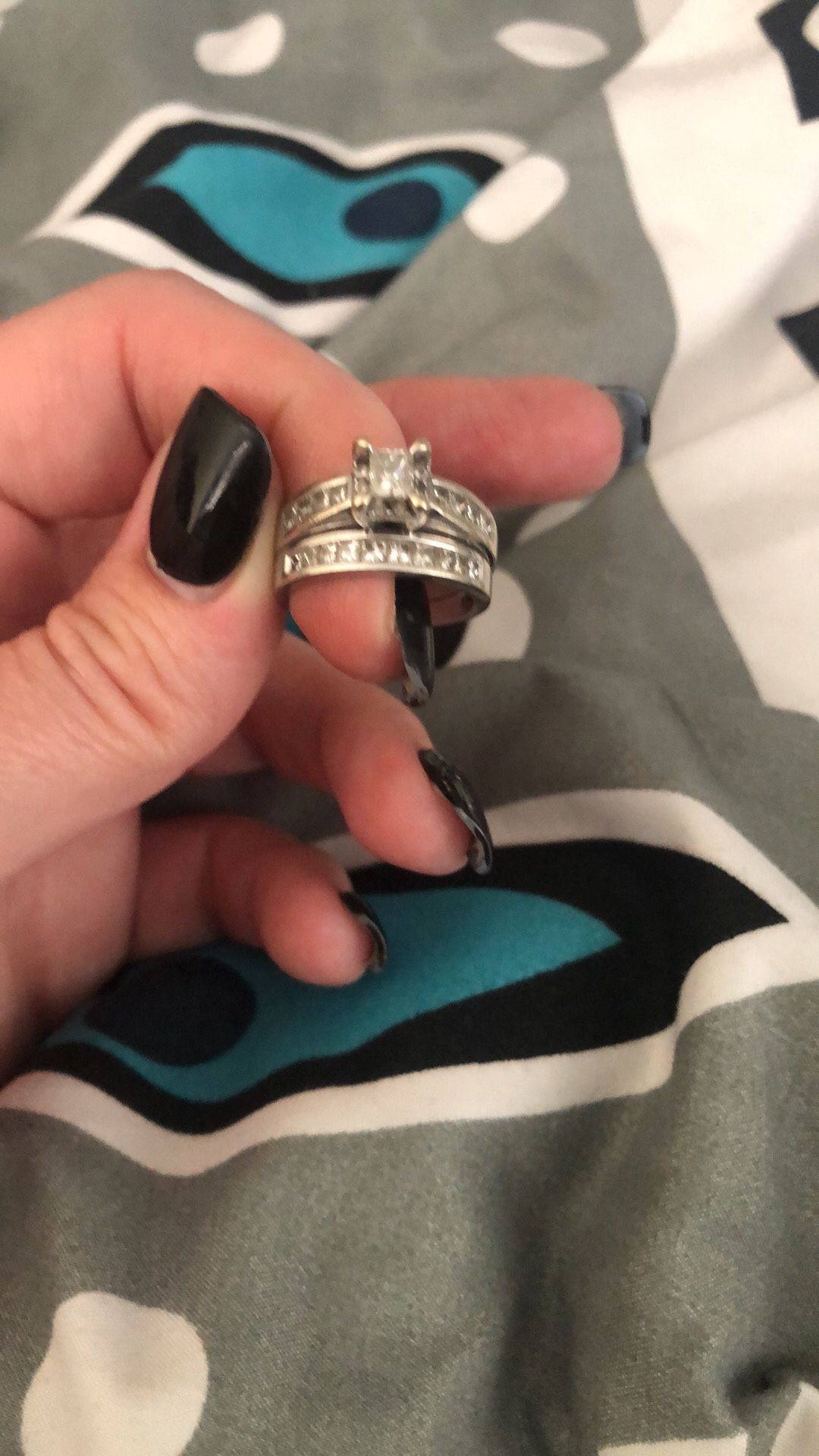 3CT 14K White Gold Wedding Set $2,000 Or Best Offer