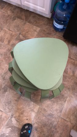 5 ikea green stools
