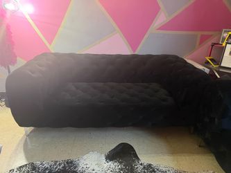 Black suede couches