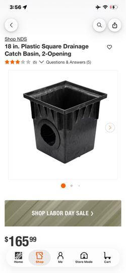 NDS 18 in. Plastic Square Drainage Catch Basin 2-Opening