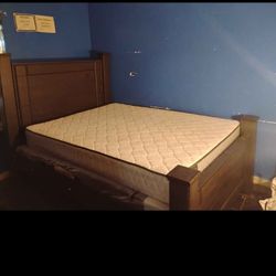 Queen Bed Frame And Mattress And Box Spring 