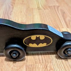 Wooden Carved-Hand Painted Batmobile