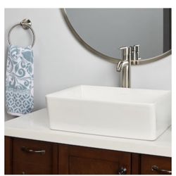 White Vessel Floating Sink