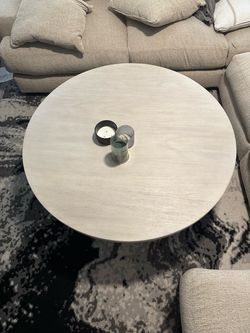 Round Light Wood Coffee Table