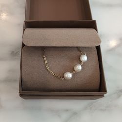 Maria black 22K-Gold-Plated & Freshwater Pearl Necklace

