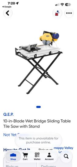10-in-Blade Wet Bridge Sliding Table Tile Saw with Stand  $275.00  3 tim used only