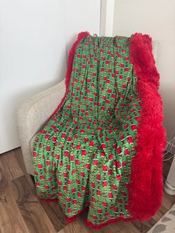NEW Grinch Christmas Minky Blanket – Double Sided – 71” × 59”
