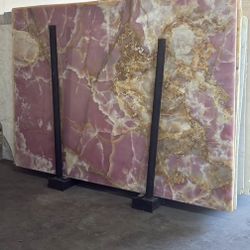 Pink Onyx Slab – 109” x 77” – Stunning Luxury Stone
