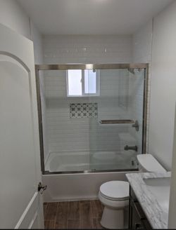 framed shower door tempered glass aluminum