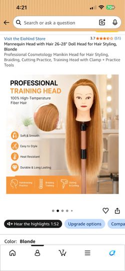 Mannequin Head - 26-28” Hair