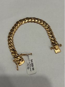 10K YELLOW GOLD CUBAN LINK BRACELET , 6”