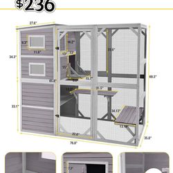 😀 Aivituvin AIR-54 Large Cat Catio 4 Tiers Cat Enclosures House for Outdoor Indoor Cats with Weatherproof Roof(3 Boxes..required Assembled By yoursel