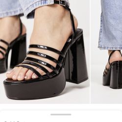 Bershka strap chunky heels sandal US 6