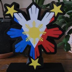 3D Printed Philippines Flag LED Light Stand 