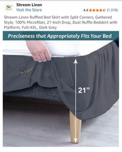 Dark Grey Bedskirt - Full