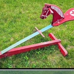 🐴"Cals" Vintage WOODEN Hobby Spring Riding toy. 
