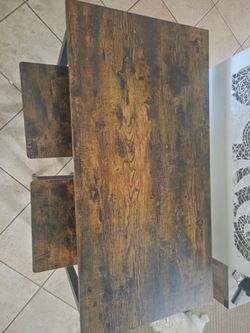 Rustic Table with Bar Stools