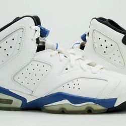 AIR JORDAN 6 VI RETRO GS SIZE 57Y WHITE SPORTS BLUE BLACK