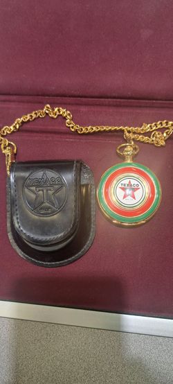 Texaco Pocket Watch with Leather Pouch