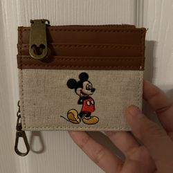 Disney Mickey Mouse Canvas Wallet ID Card Holder