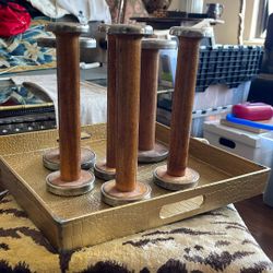 Antique Thread Spools (candle Holders)