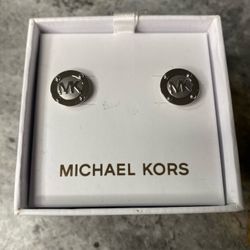 Michael Kors Silver “MK” Studs