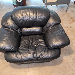 Oversized Black Leather Chair NOT a Recliner