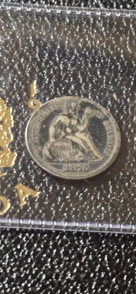 1876 Seated Dime F+